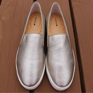 Birdies The Swift Leather Metallic Slip-On Sneakers Sz 8.5